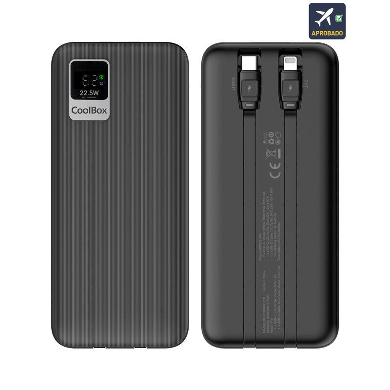 POWERBANK COOLBOX DP20 20K CABOS TIPO C+LIGHTING