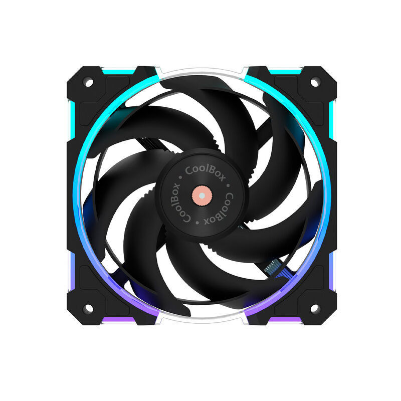 Ventoinha COOLBOX V12 PRETO PWM AUX 12CM ARGB