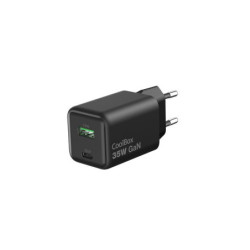 CARGADOR GAN 35W USB-A/USB-C PAREDE PRETO