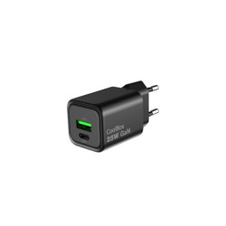 CARGADOR GAN 25W USB-A/USB-C PAREDE PRETO