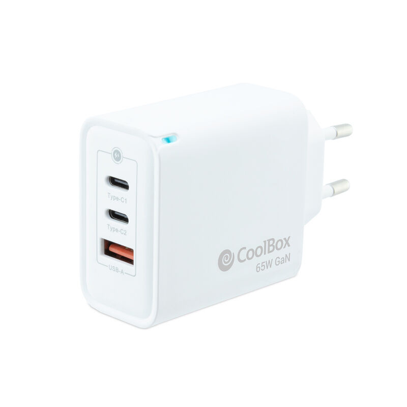 CARGADOR GAN 65W USB-C/USB-C/USB-A PARED